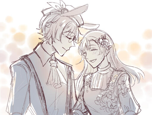 Couple Half Body B&W